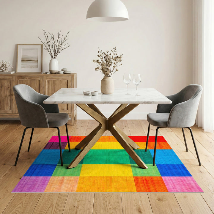 Vibrant Multi-Color Geometric Area Rug