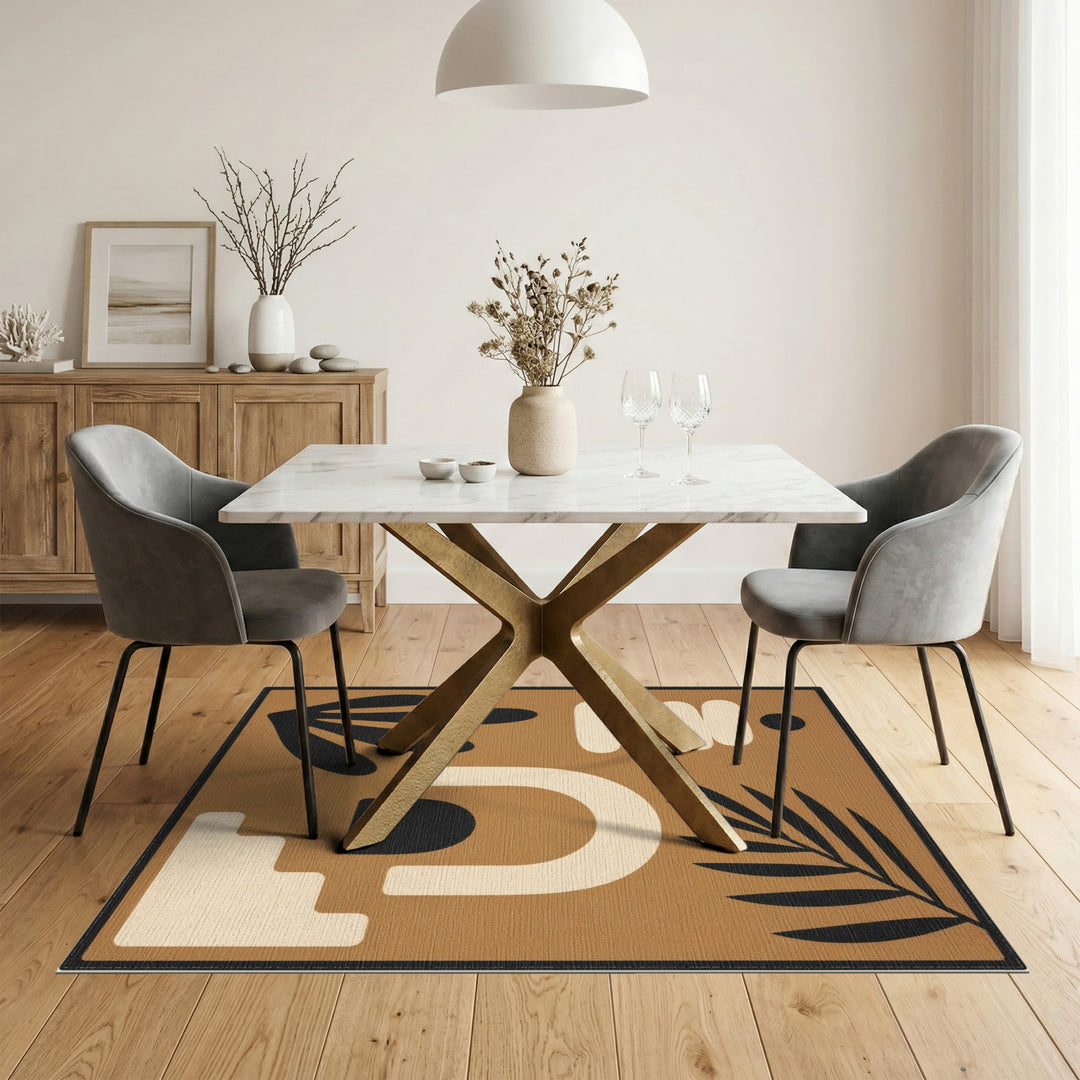 Geometric Brown Abstract Area Rug
