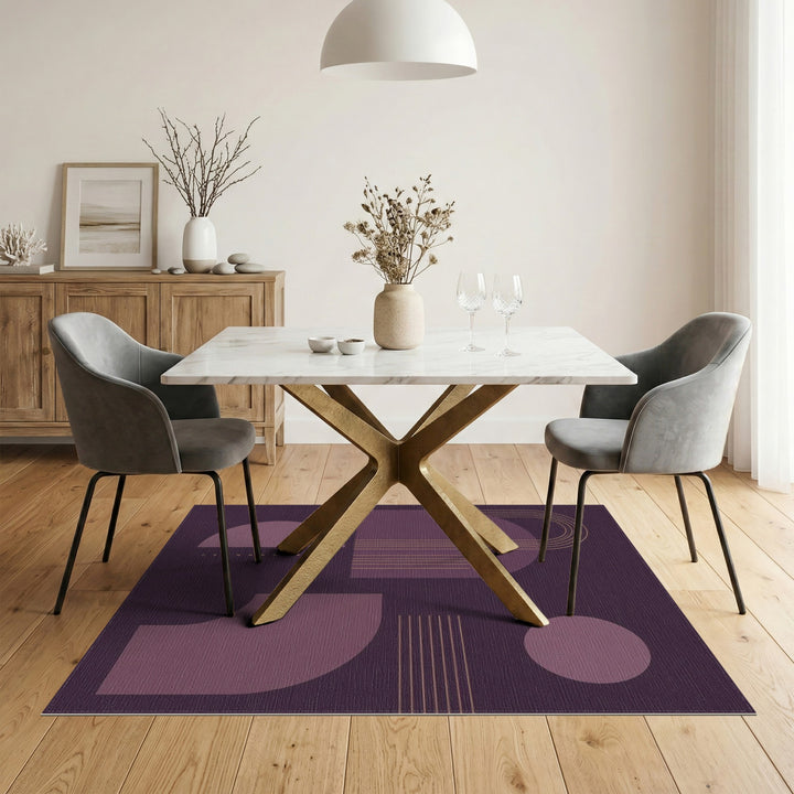 Purple Geometric Modern Area Rug