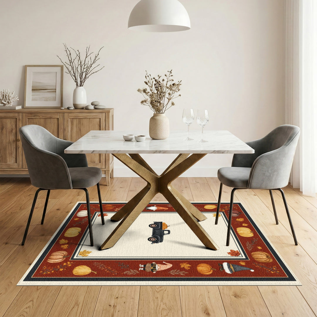 Vintage Truck Pumpkin Harvest Area Rug
