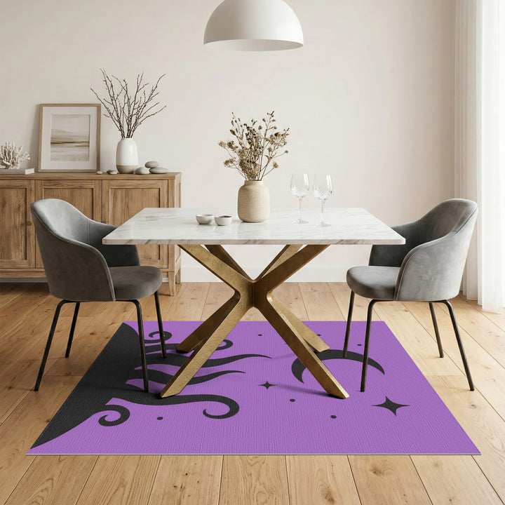 Purple Celestial Moon Swirl Area Rug