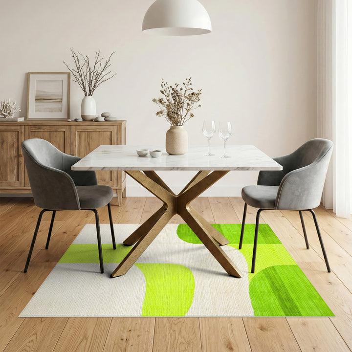 Lime Green Organic Abstract Area Rug
