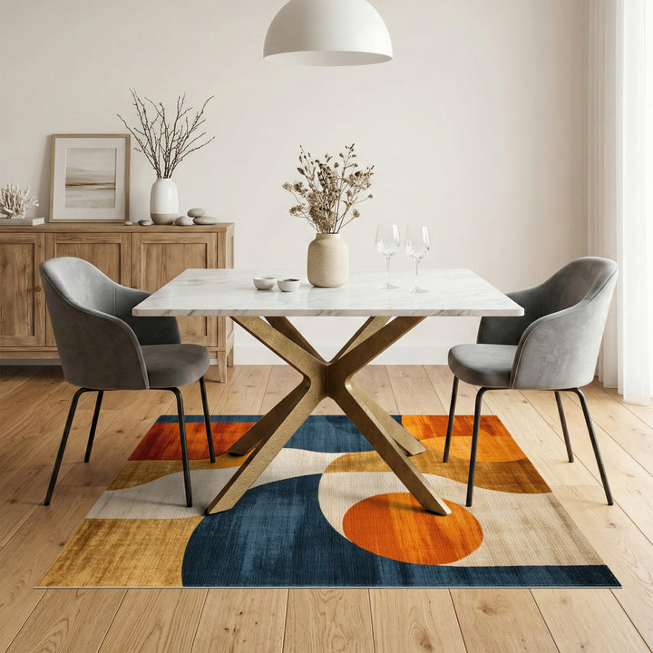 Abstract Circle Multi-Color Area Rug
