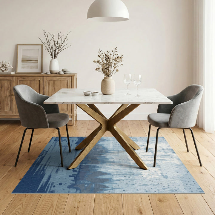 Blue Abstract Skyline Area Rug