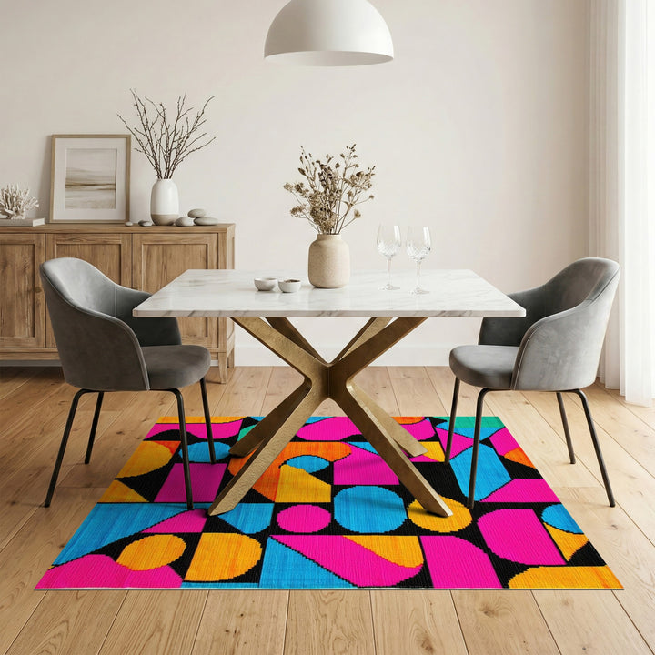 Geometric Modern Vivid Geometric Multi-Color Area Rug