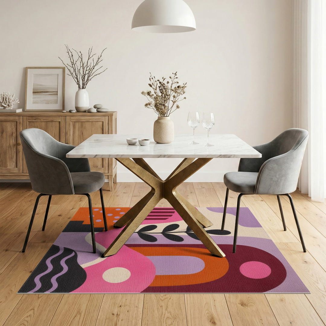 Vibrant Abstract Geometric Area Rug