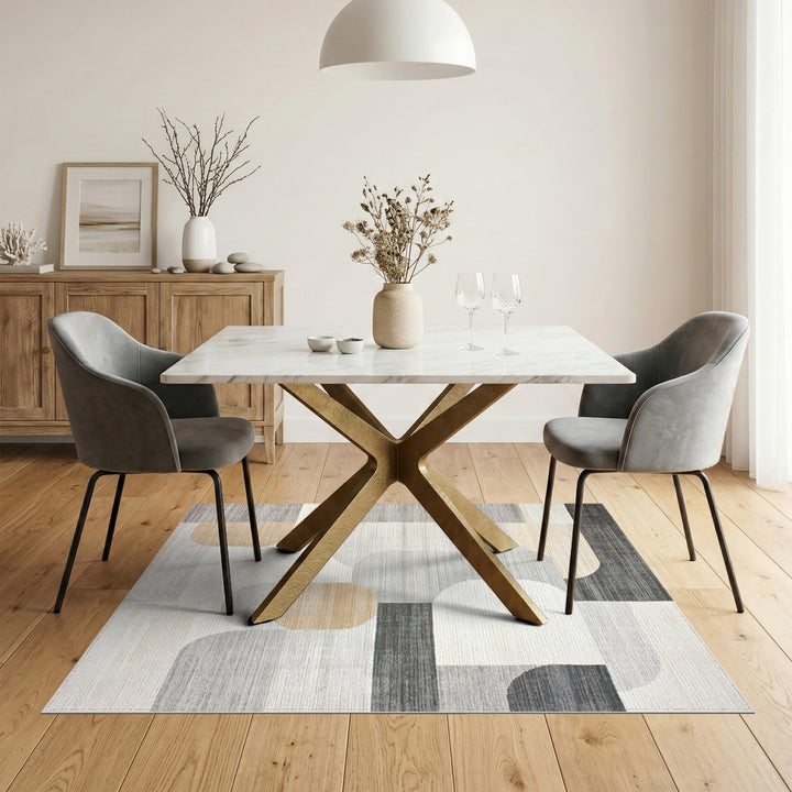 Modern Grey Geometric Area Rug