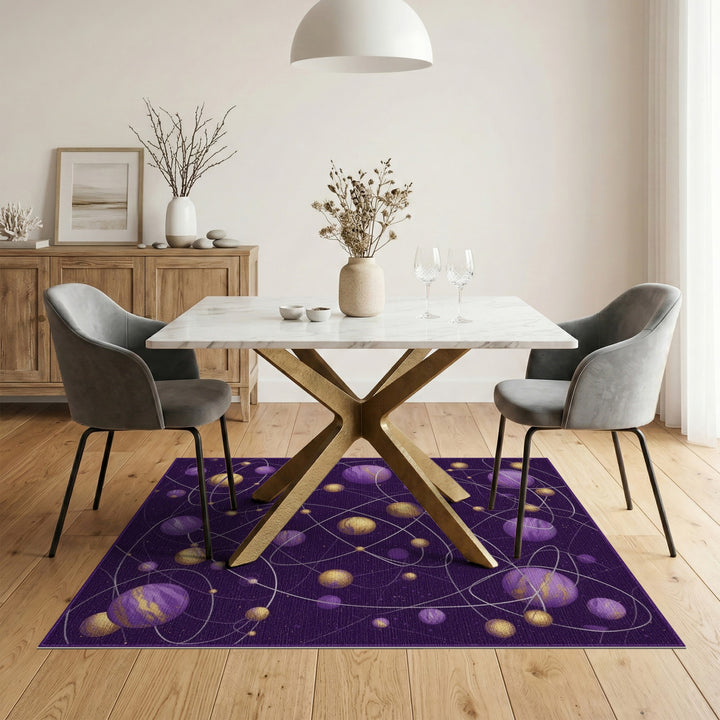 Abstract Area Purple Celestial Orbit Area Rug