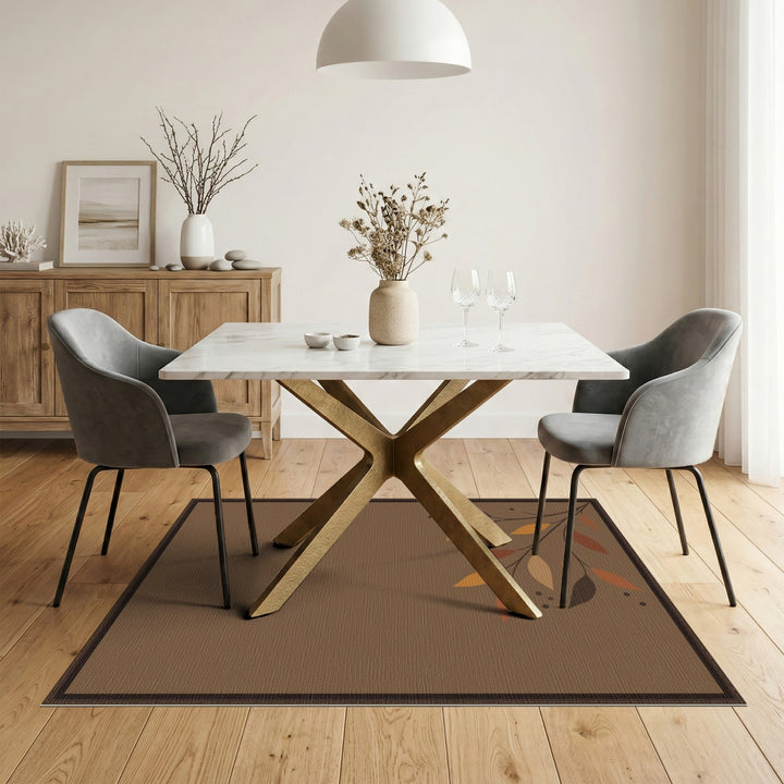 Autumn Leaf Branch Brown Area Rug