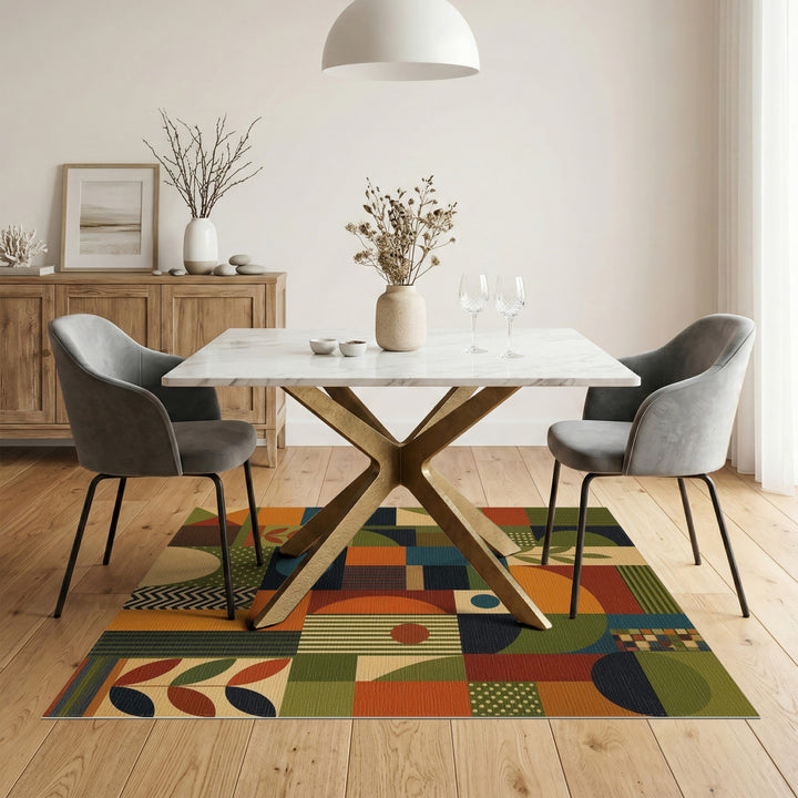 Geometric Modern Multi-Color Geometric Area Rug