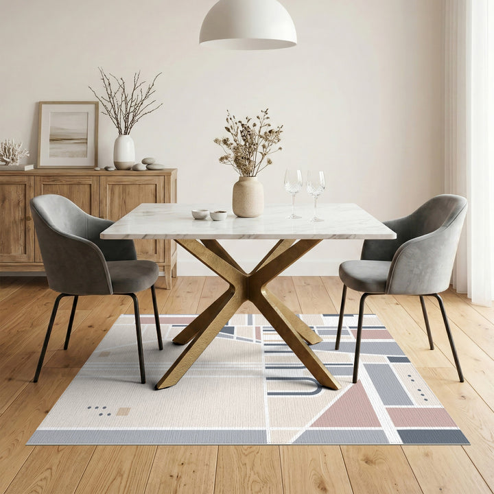 Neutral Geometric Arch Geometric Modern Area Rug