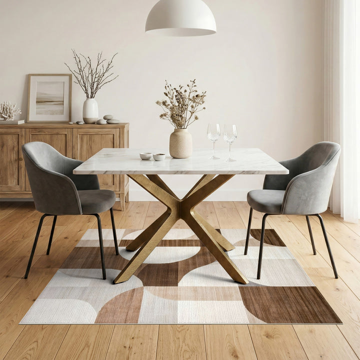 Modern Geometric Brown Area Rug