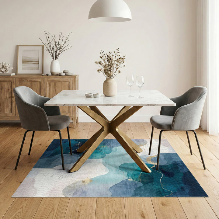 Abstract Area Teal Blue Abstract Area Rug