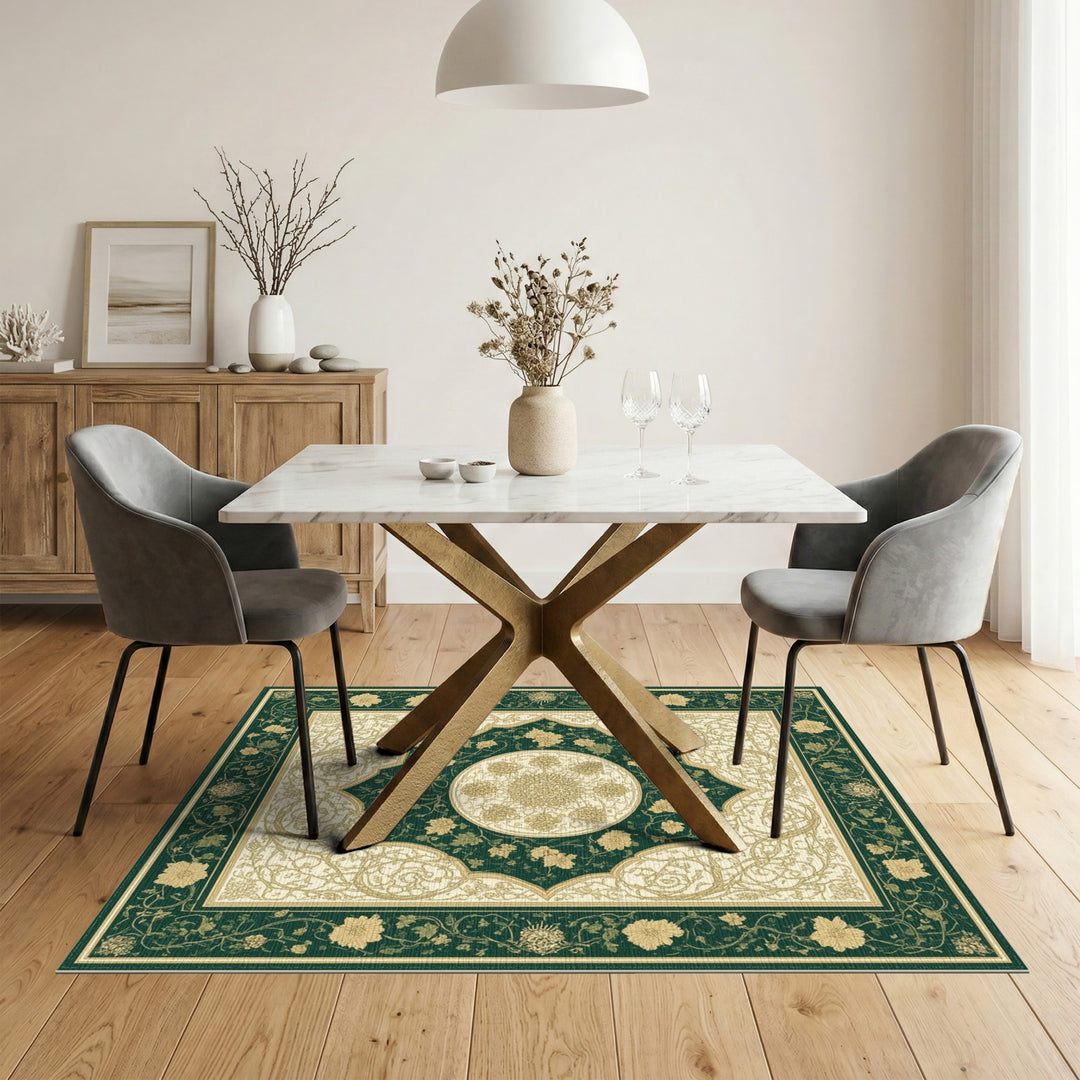 Traditional Persian Green Traditional Persian Floral Area Rug