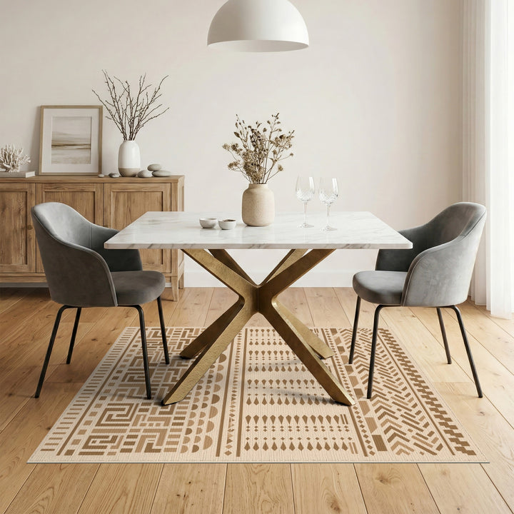 Heritage Tribal Brown Tan Area Rug