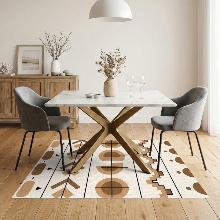 Brown Geometric Area Rug