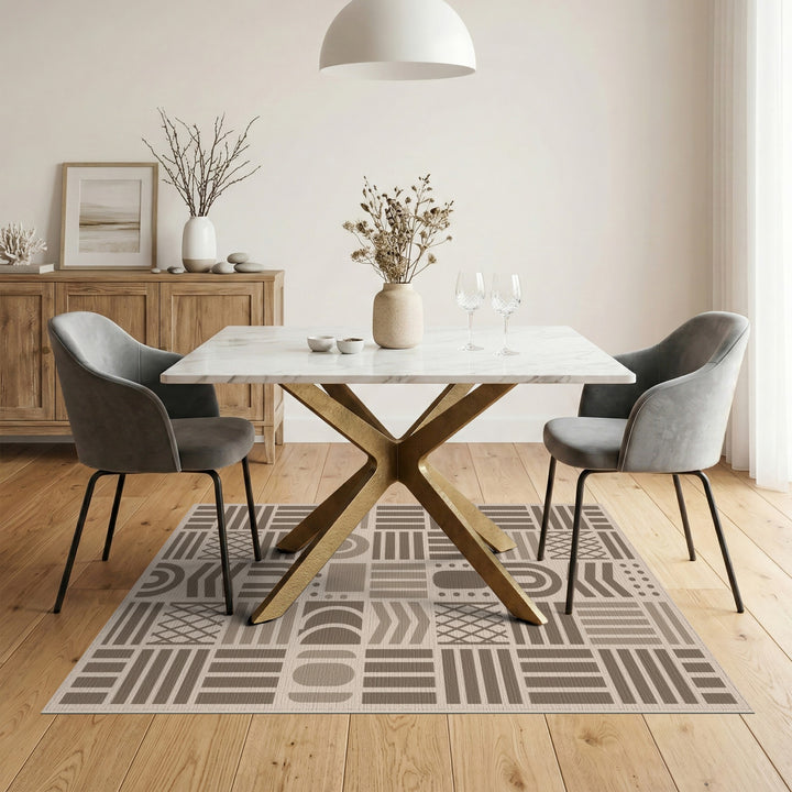 Geometric Modern Geometric Brown and Tan Area Rug