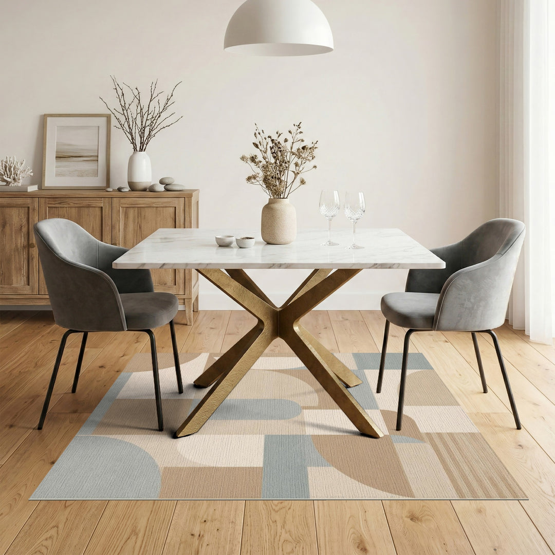 Contemporary Beige Geometric Area Rug