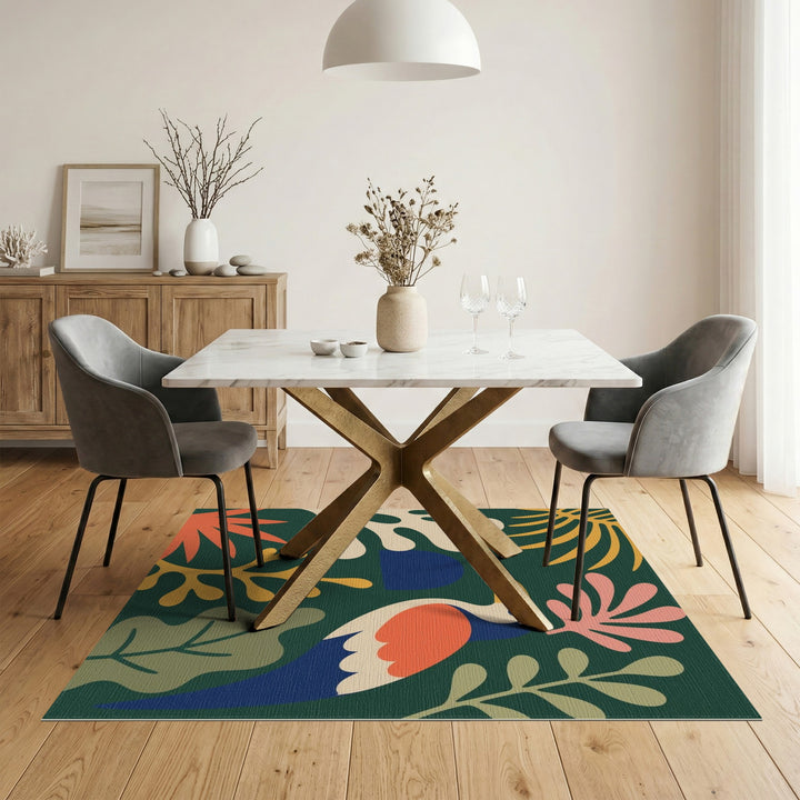 Vibrant Toucan Abstract Area Rug
