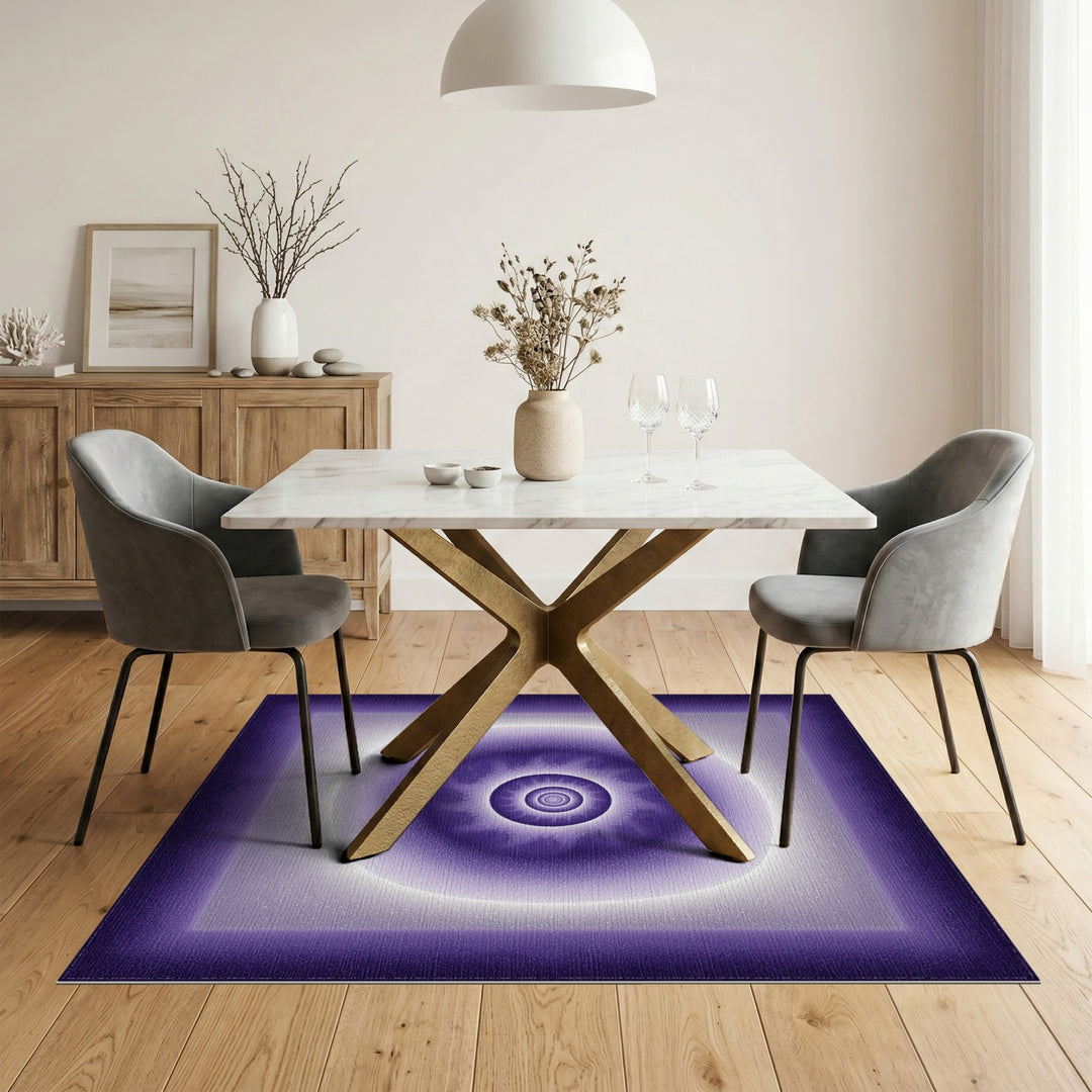 Purple Concentric Glow Area Rug
