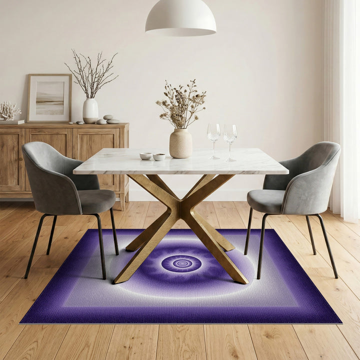 Purple Concentric Glow Area Rug