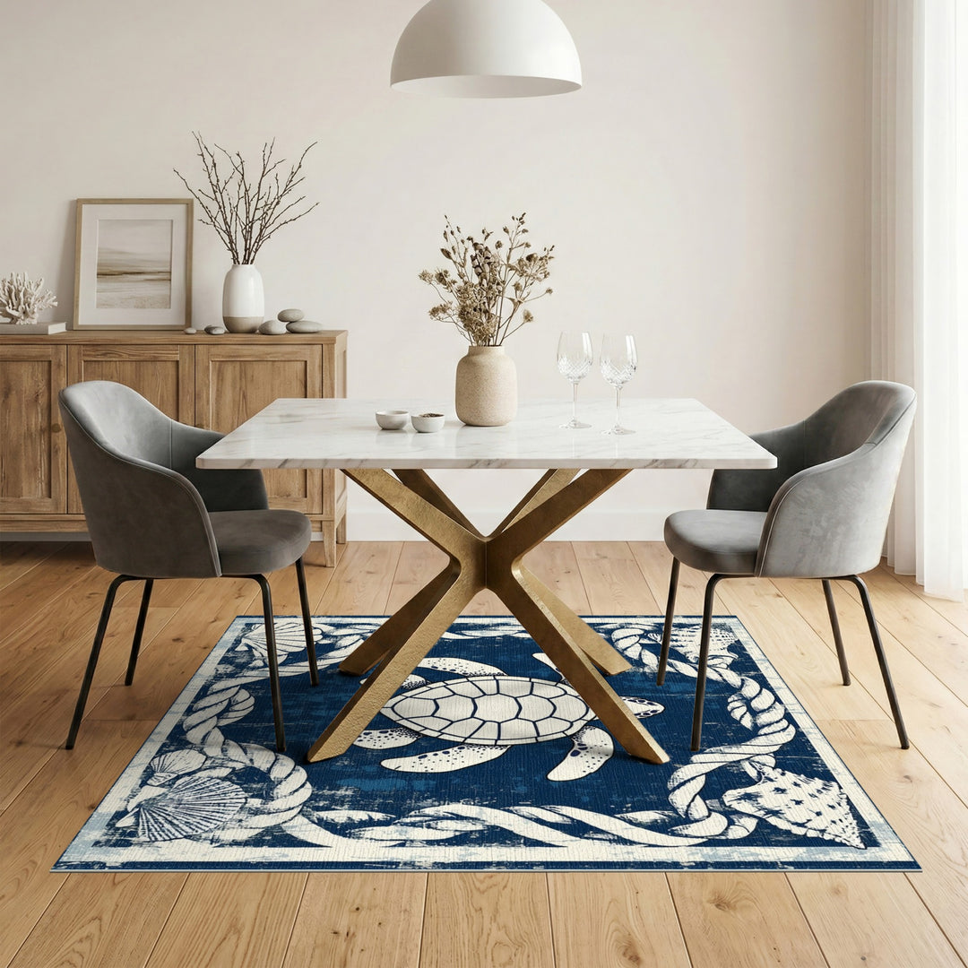 Coastal Sea Turtle Area Rug
