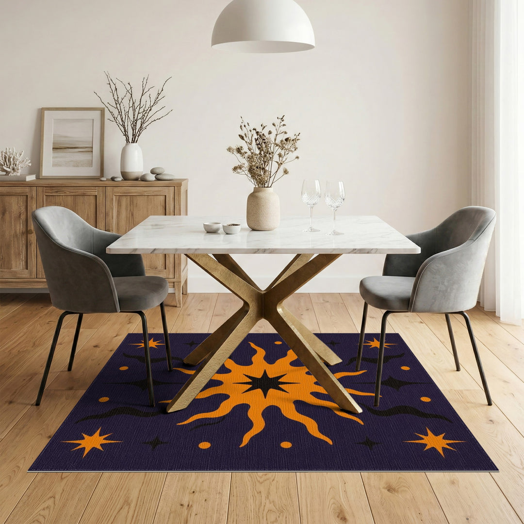 Purple Celestial Sunburst Area Rug