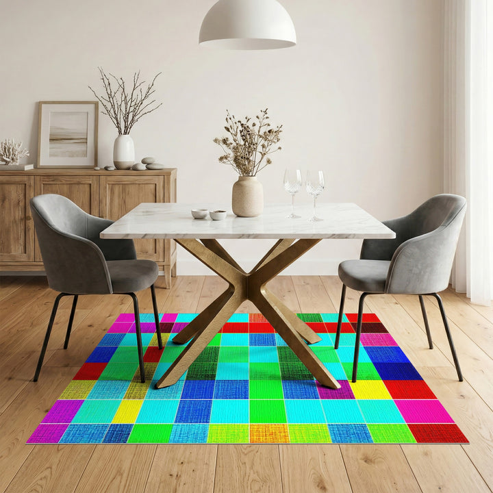 Vibrant Geometric Multi-Color Area Rug