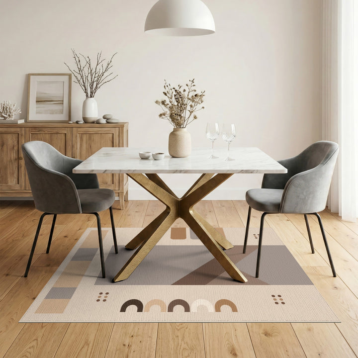 Modern Geometric Beige Brown Area Rug