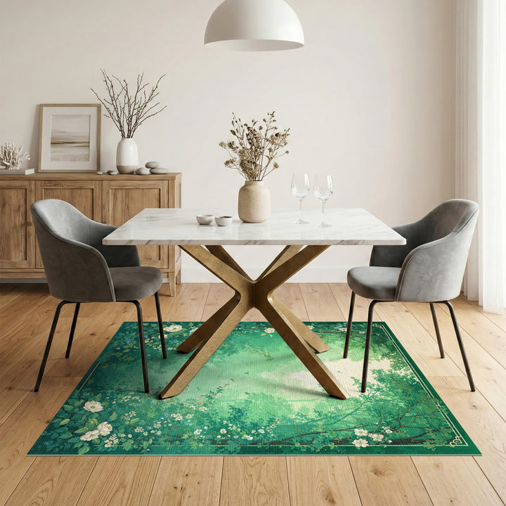 Verdant Forest Floral Vintage Area Rug