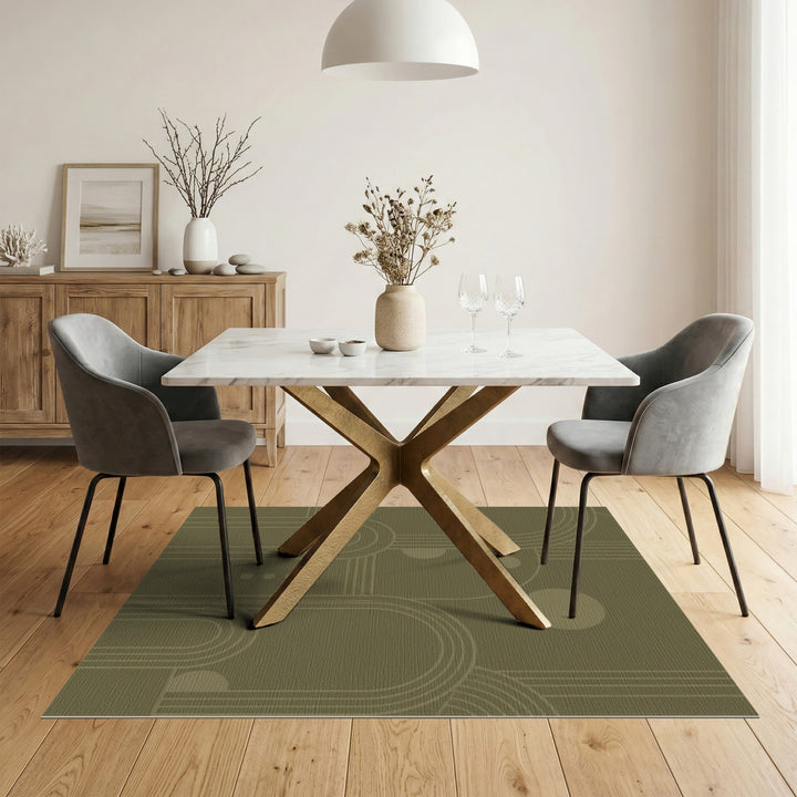 Green Geometric Arch Area Rug