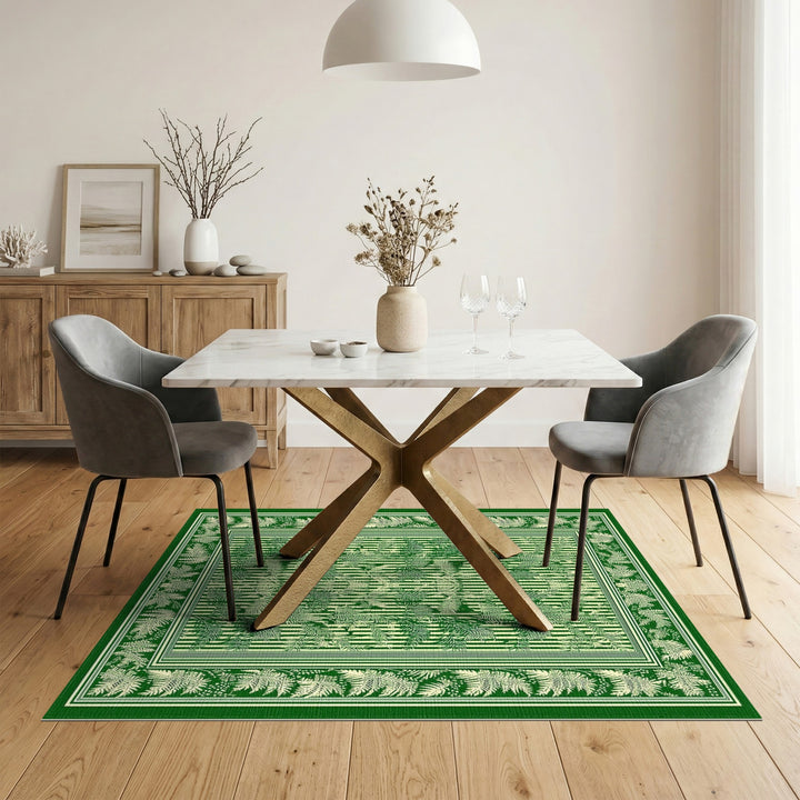 Green Fern Botanical Stripe Area Rug