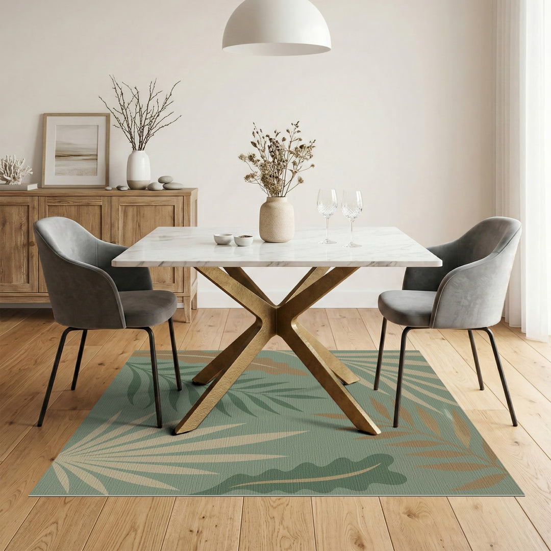 Abstract Area Green Abstract Leaf Area Rug