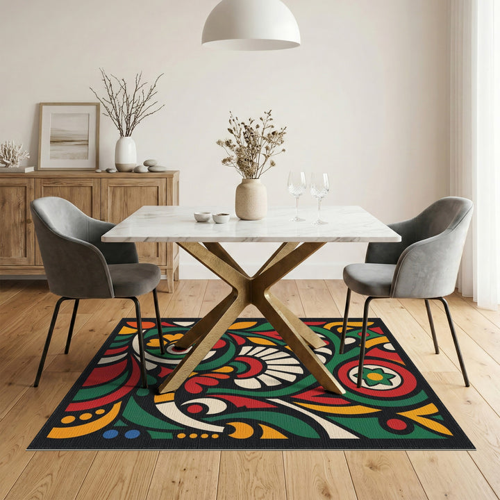 Vibrant Multi-Color Abstract Area Rug