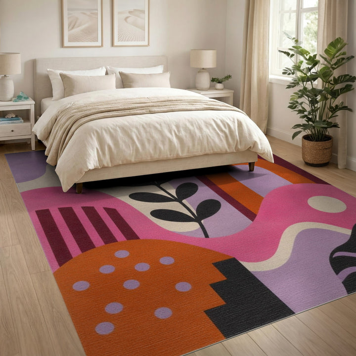 Vibrant Abstract Geometric Area Rug