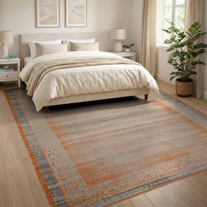 Orange Distressed Vintage Distressed Vintage Area Rug