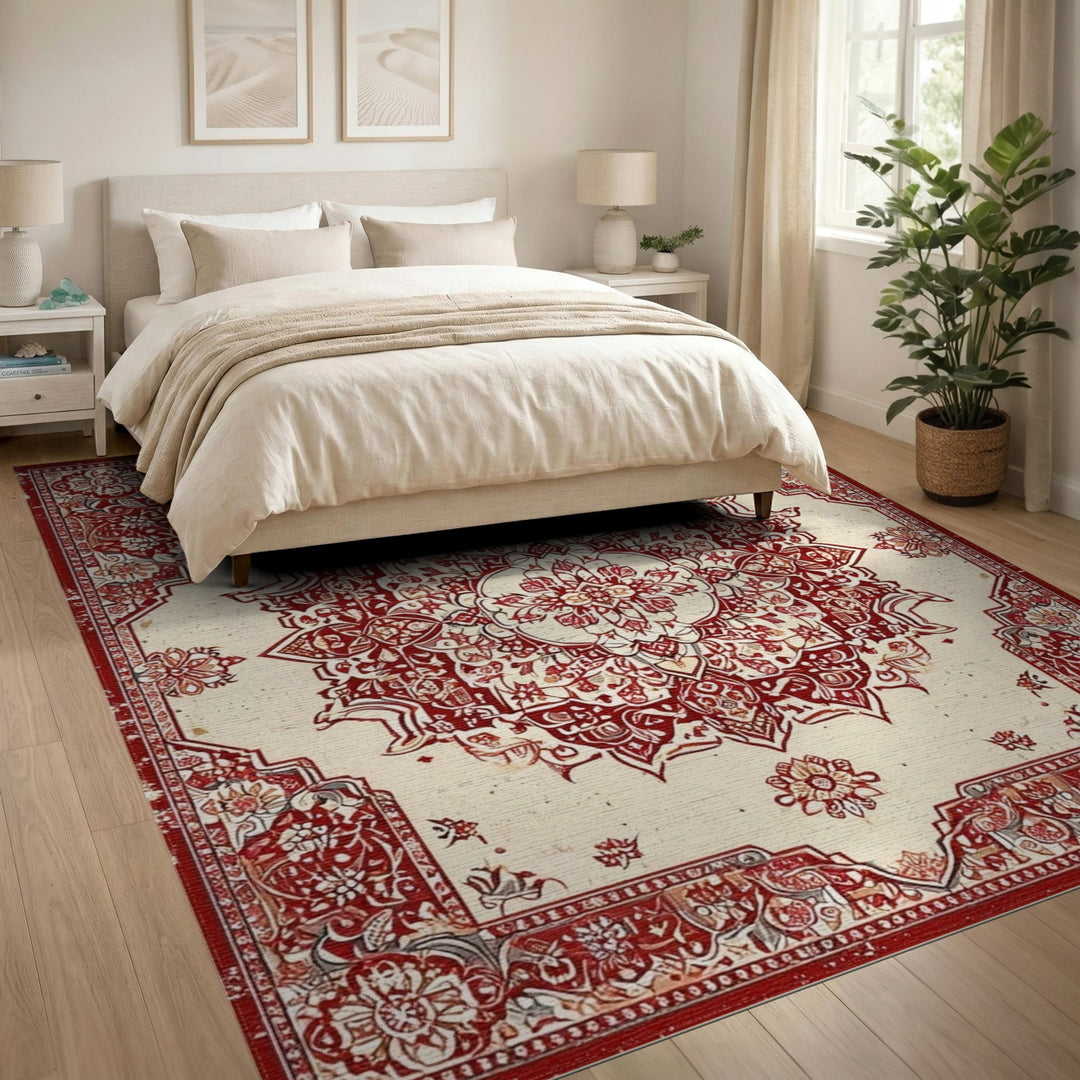 Red Persian Medallion Area Rug