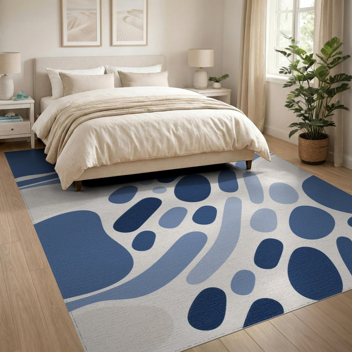Abstract Area Blue Abstract Flow Area Rug