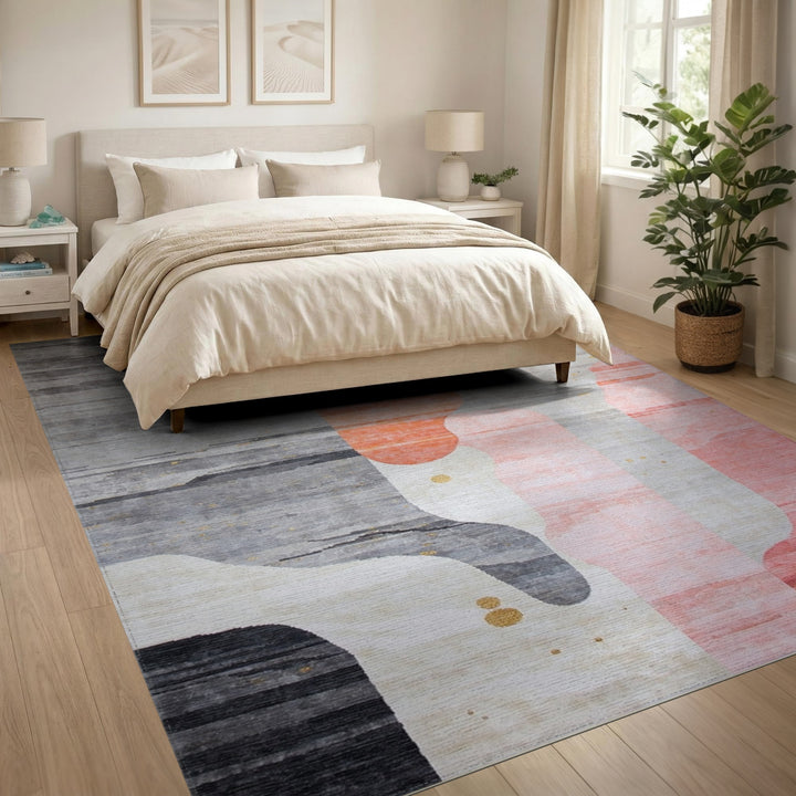 Multi-color and Patterns Abstract Coral Wave Area Rug