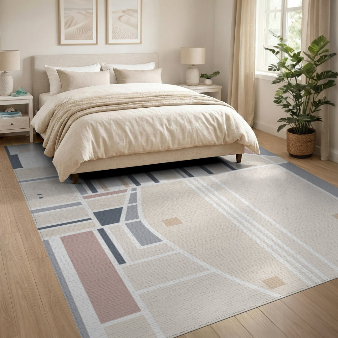 Neutral Geometric Arch Geometric Modern Area Rug