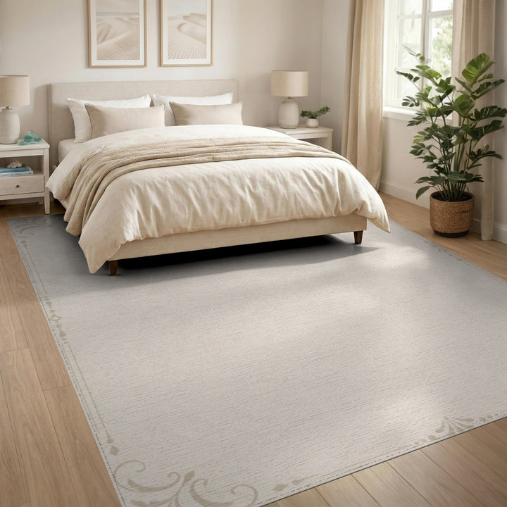Beige Floral Vintage Area Rug