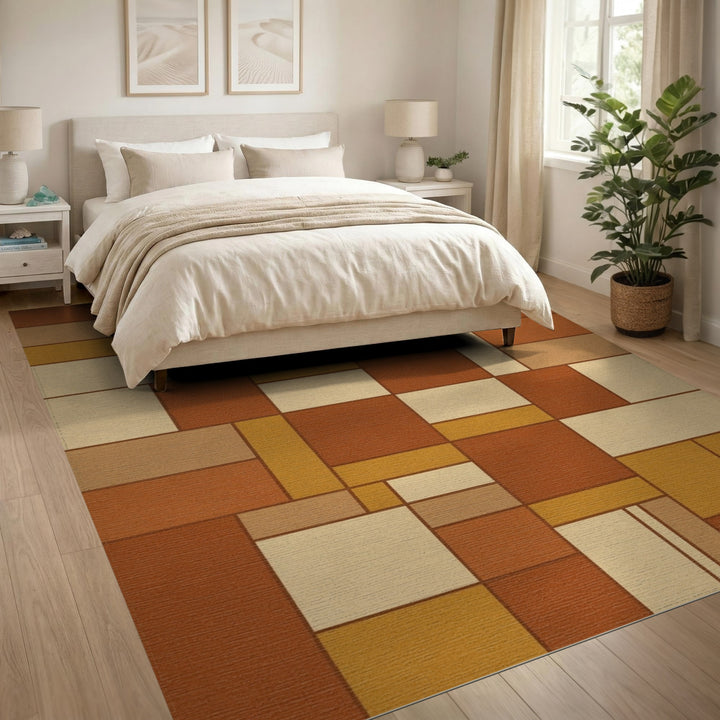 Geometric Brown Area Rug