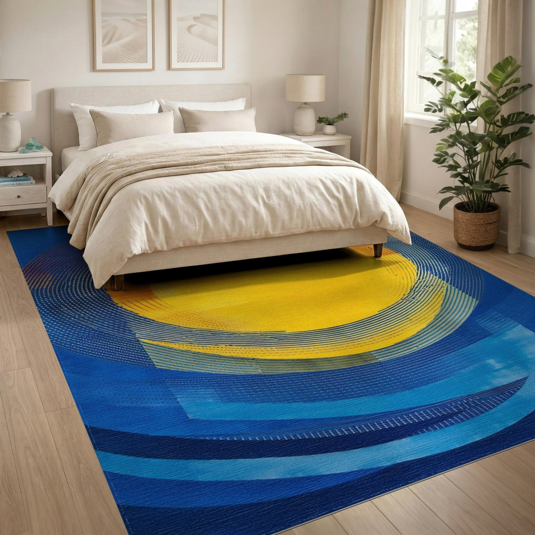 Vibrant Concentric Circle Area Rug