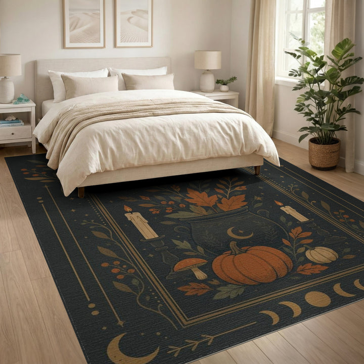 Mystic Cauldron Pumpkin Area Rug