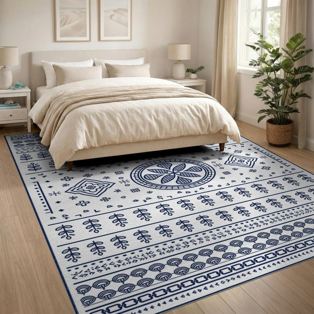 Blue Heritage Tribal Medallion Rug