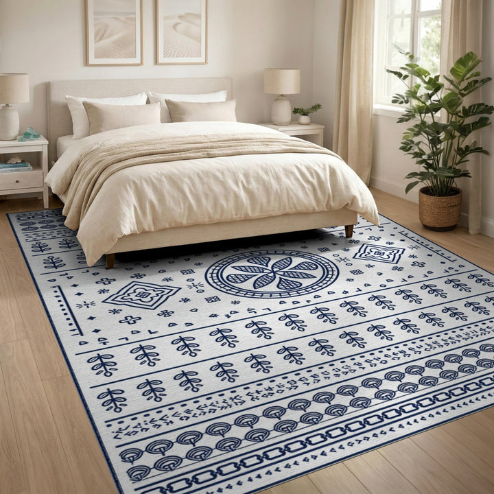 Blue Heritage Tribal Medallion Rug