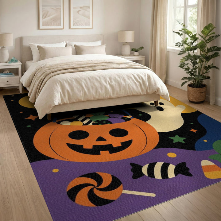 Halloween Pumpkin Ghost Kids Area Rug