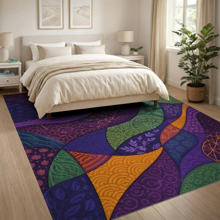 Multi-color and Patterns Abstract Area Vibrant Multi-Color Abstract Swirl Area Rug