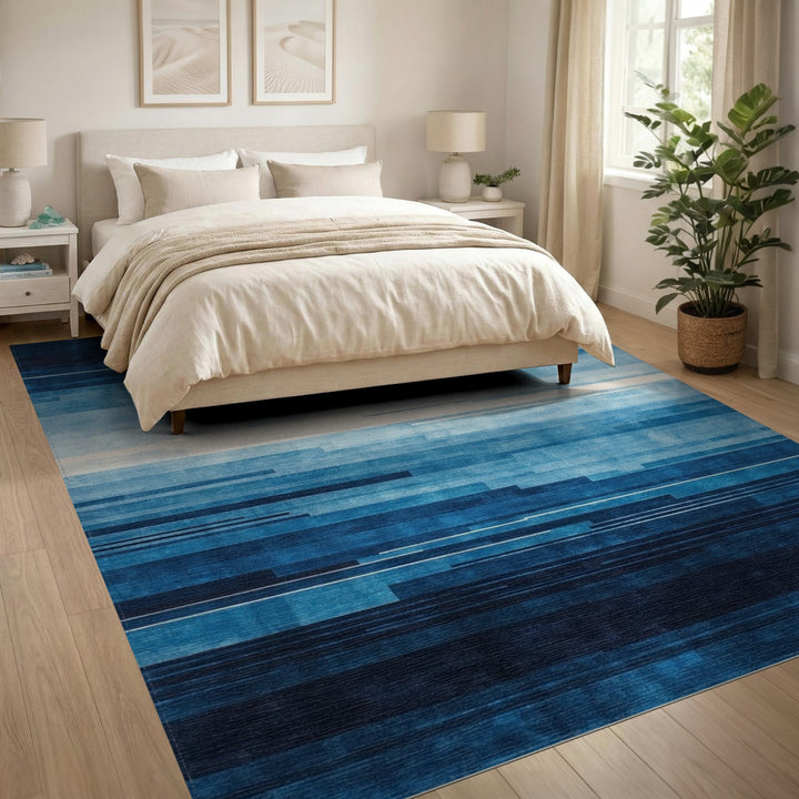 Blue Abstract Horizon Area Rug