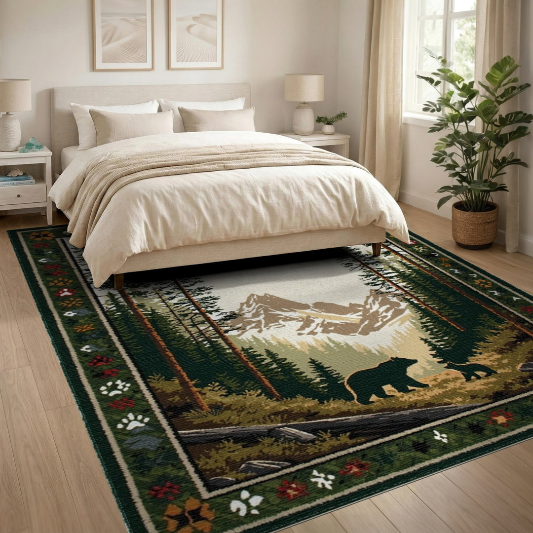 Bear Family Forest Area Rug